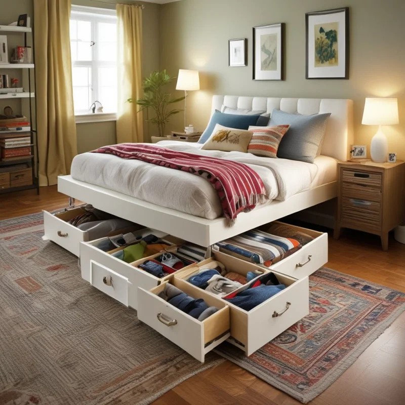 20 Brilliant Small Apartment Decorating Tricks That Actually Work Hidden Storage Under Beds