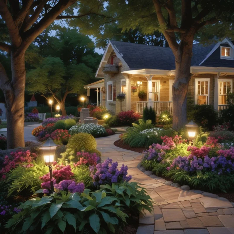 17 Beautiful Front Yard Garden Ideas to Transform Your Home's First Impression Install Outdoor Lighting Elements