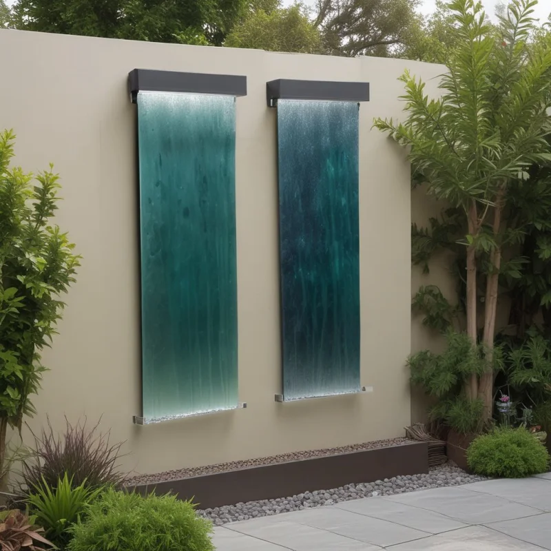 21 Stunning Mini Waterfall Ideas for Your Garden Paradise Modern Glass Panel Feature