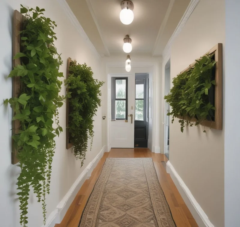 16 Creative Indoor Plant Wall Ideas to Transform Your Home Narrow Hallway Plant Strip