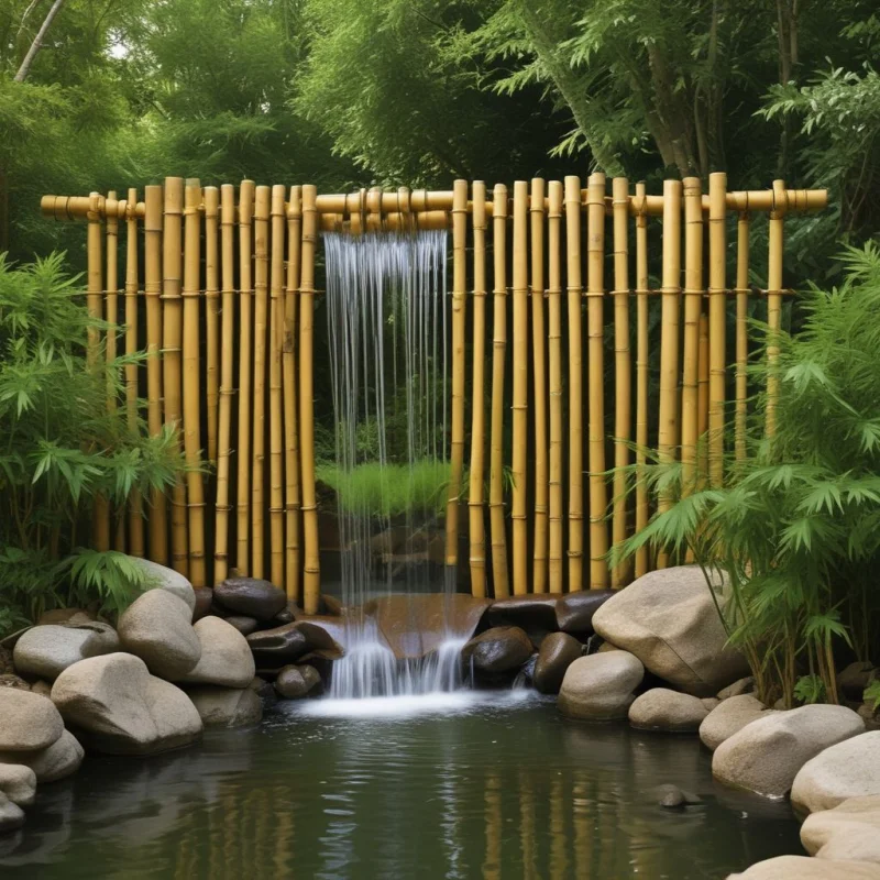 21 Stunning Mini Waterfall Ideas for Your Garden Paradise Natural Bamboo Flow