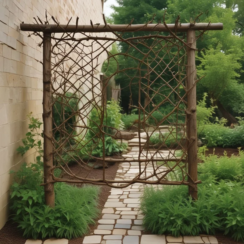 18 Creative Garden Trellis Designs for Stunning Climbing Plants Natural Branch Framework