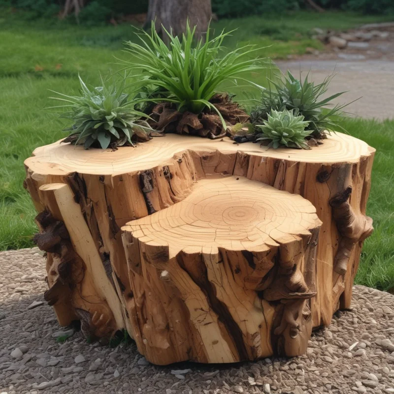 Natural Wood Stump Base
