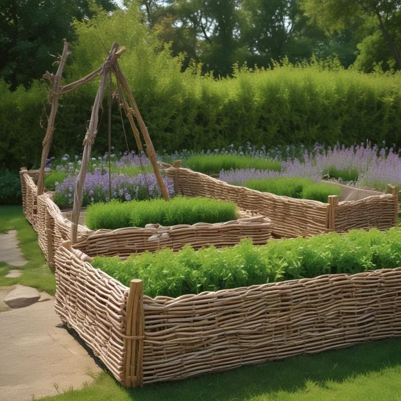 15 Stunning Raised Garden Bed Designs That Actually Work : Transform Your Backyard Natural Woven Beauty