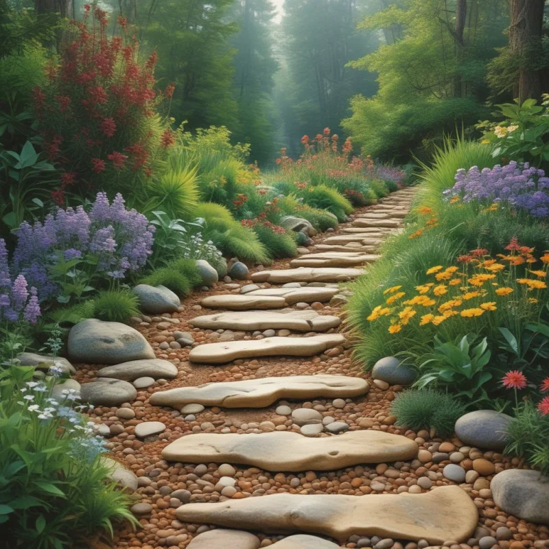 17 Boho Garden Ideas to Create Your Own Peace Haven Pebble Pathways with Wild Edges