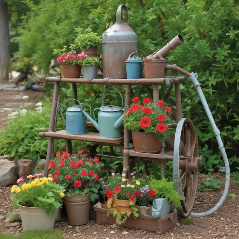 Repurposed Treasures as Garden Art
