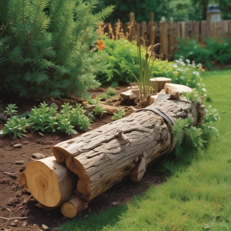 18 Creative Garden Border Ideas for Stunning Flower Beds Rustic Log Roll Edging