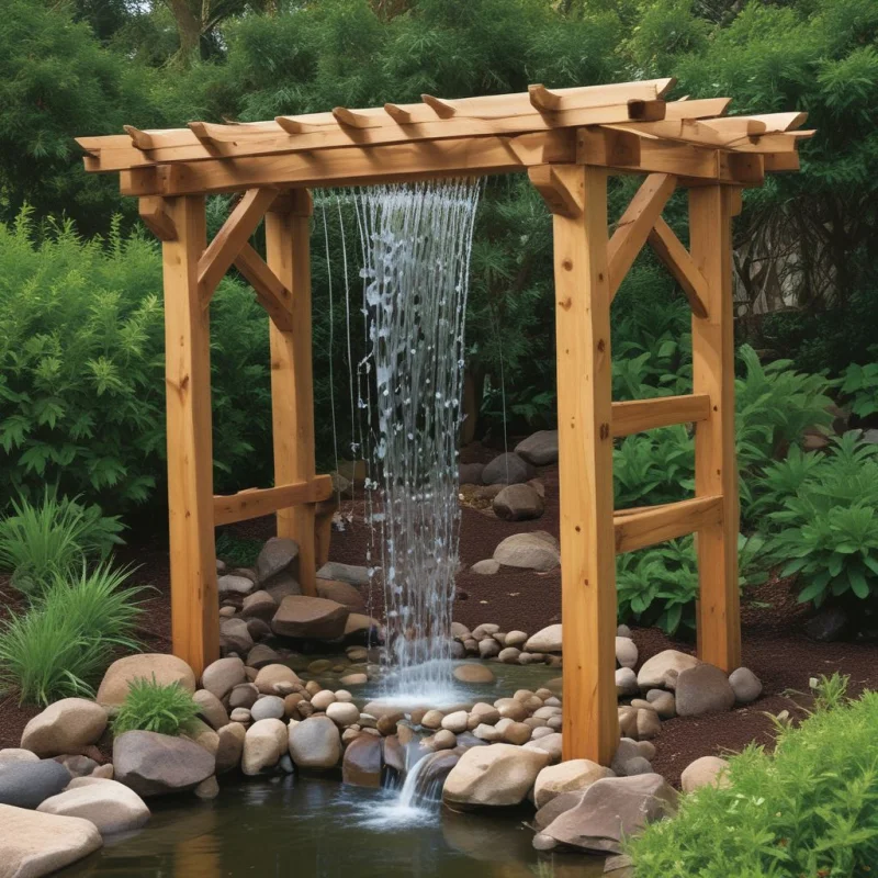 21 Stunning Mini Waterfall Ideas for Your Garden Paradise Rustic Timber Construction