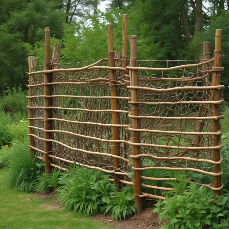 21 Creative Backyard Privacy Solutions for Your Perfect Outdoor Retreat Rustic Woven Branch Barriers