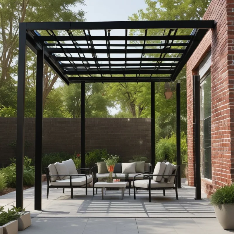 Sleek Contemporary Steel Pergola

