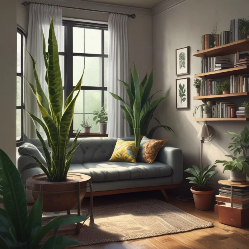 23 Stunning Low Light Houseplants That Transform Dark Corners Snake Plant (Mother-in-Law's Tongue)