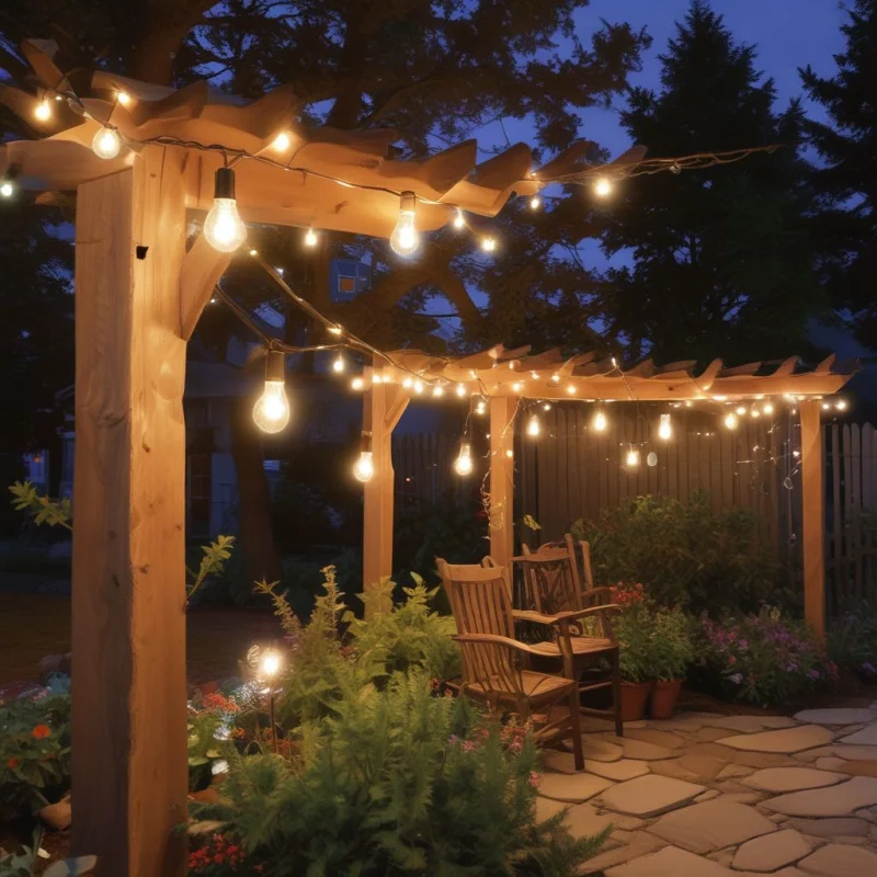 16 Stunning Garden Decoration Ideas to Transform Your Backyard String Up Twinkling Lights for Evening Magic