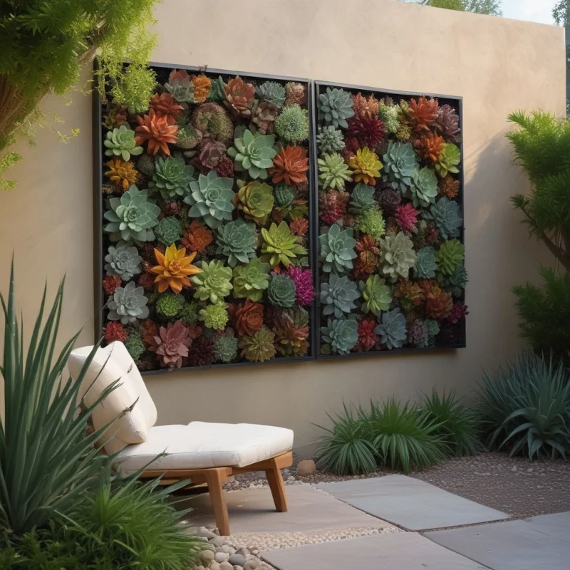 21 Creative Backyard Privacy Solutions for Your Perfect Outdoor Retreat Succulent-Filled Living Screens