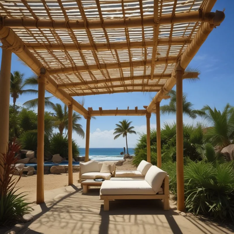 Tropical-Inspired Natural Reed Pergola
