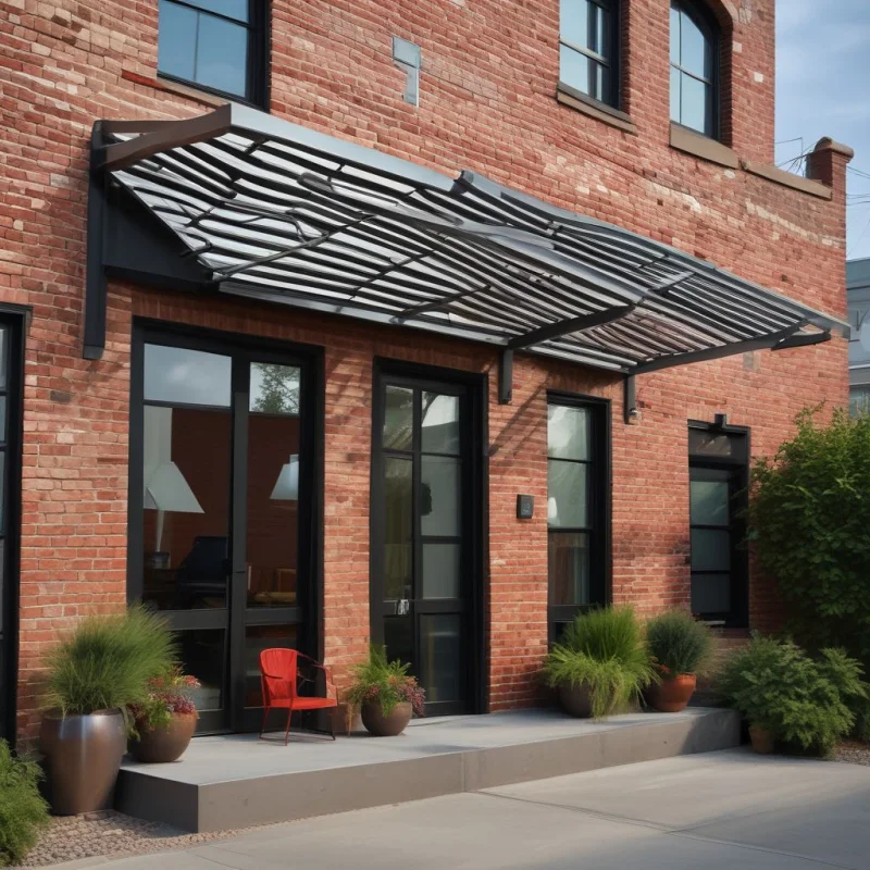 Urban Industrial Metal Awning
