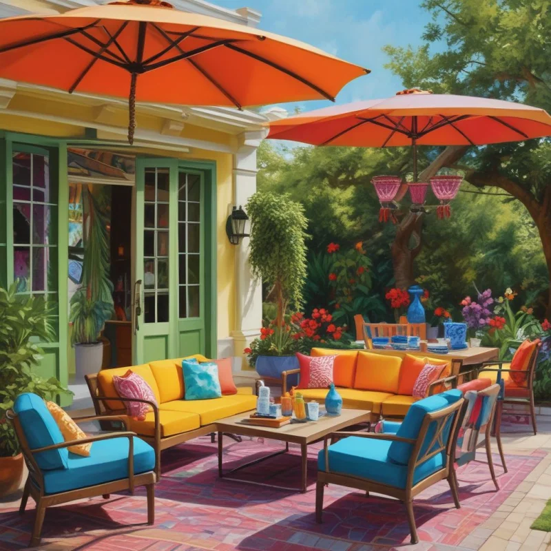 Vibrant Multi-Colored Outdoor Room
