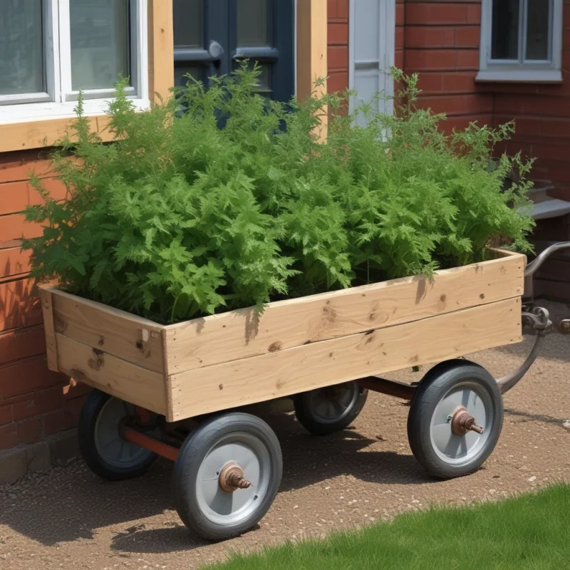 18 Creative Herb Garden Ideas to Transform Your Home Space Wheeled Garden Cart