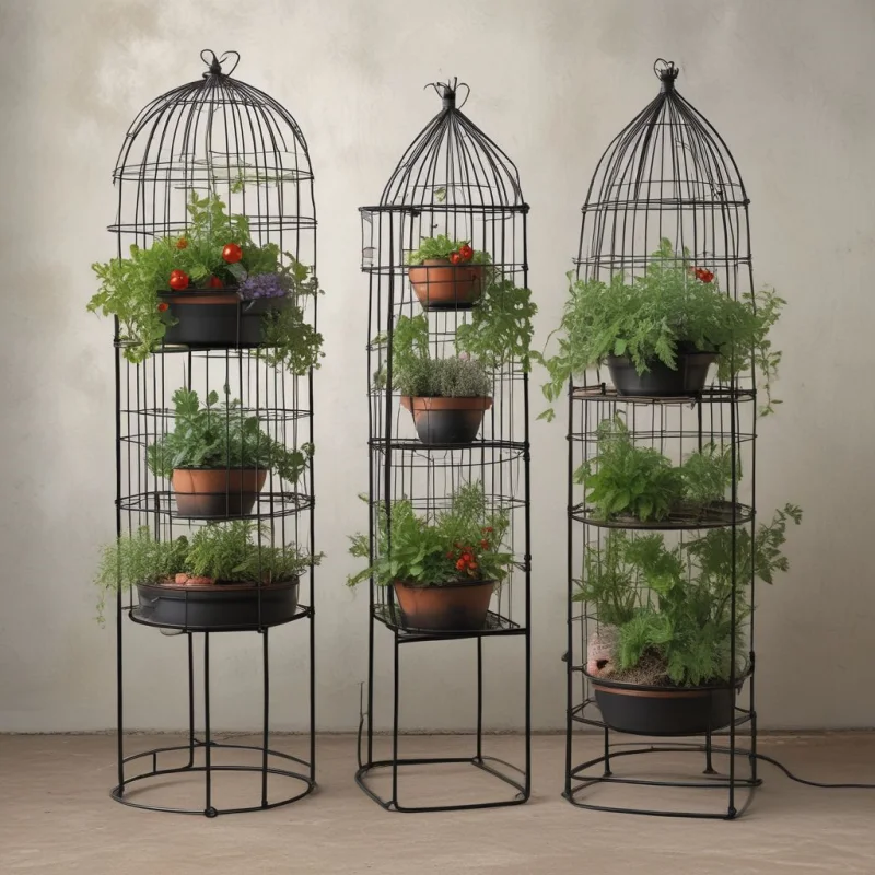Wire Cage Garden Stand
