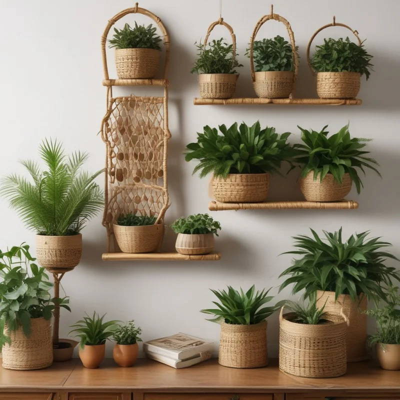 Woven Basket Display Tower
