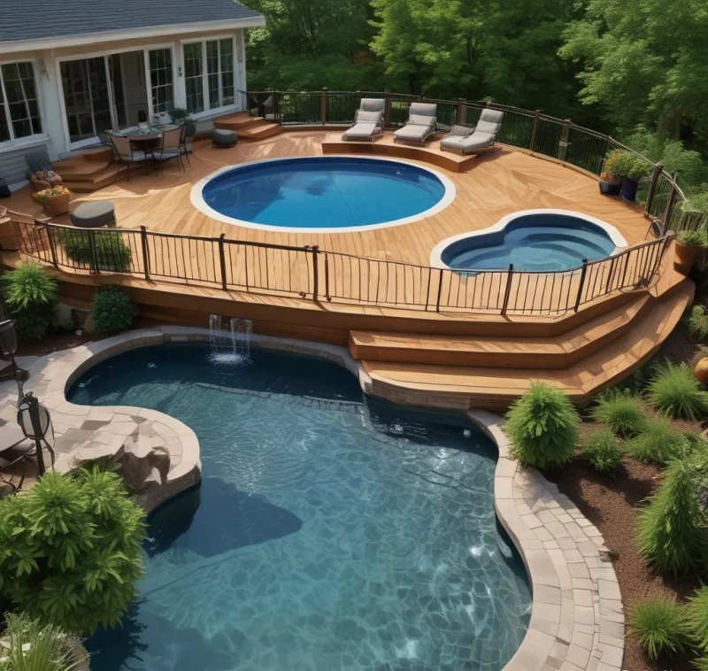 18 Stunning Above Ground Pool Designs to Transform Your Backyard Complete Deck Surround