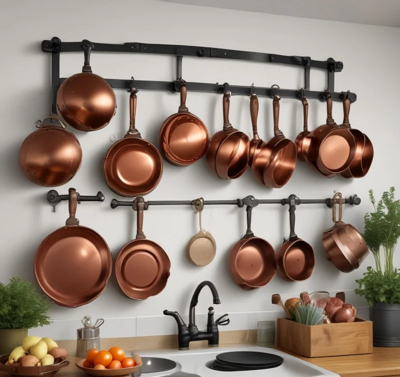 Decorative Cookware Wall Display
