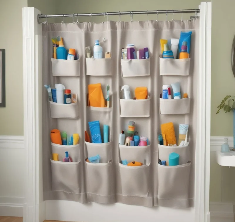 Multi-Pocket Shower Curtains
