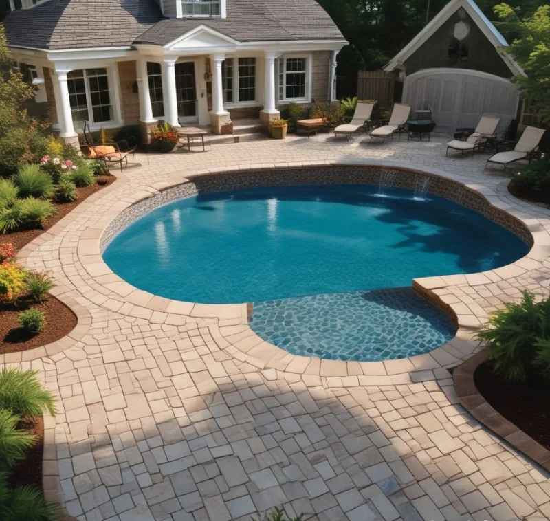 18 Stunning Above Ground Pool Designs to Transform Your Backyard Paver Border Perfection