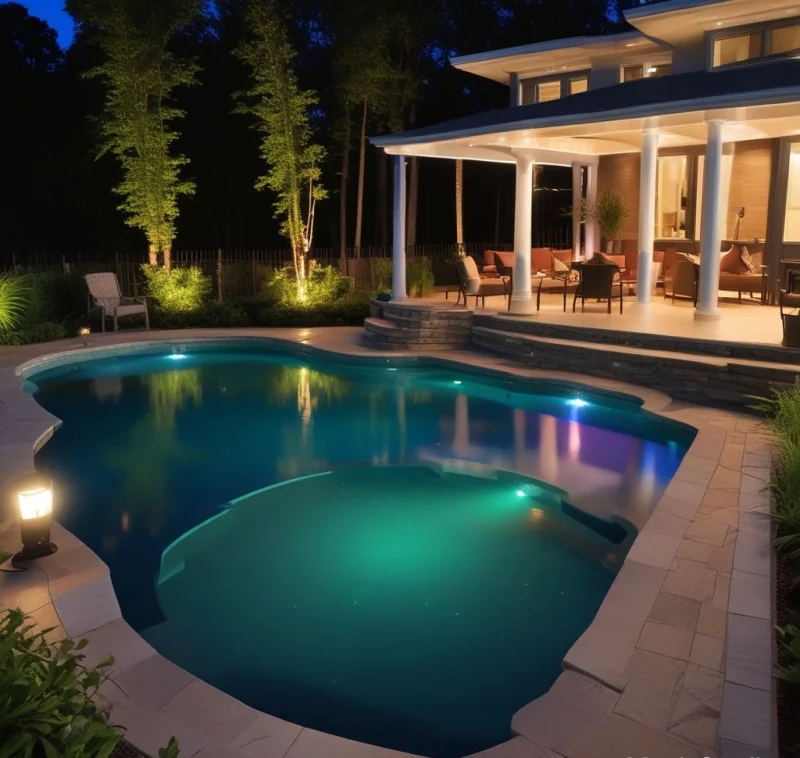 18 Stunning Above Ground Pool Designs to Transform Your Backyard Sleek LED Light Show