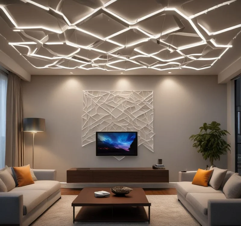 15+ Creative Ways to Transform the Space Above Your TV Statement LED Light Installation