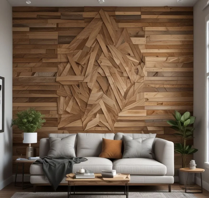Three-Dimensional Wood Accent Walls
