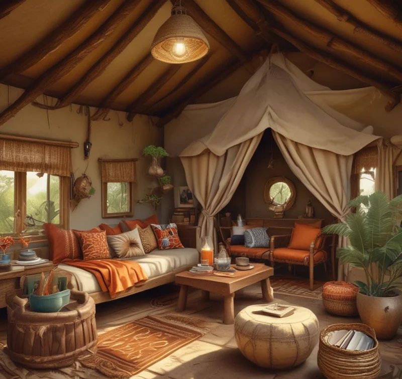 Wild Safari Camp with Natural Materials

