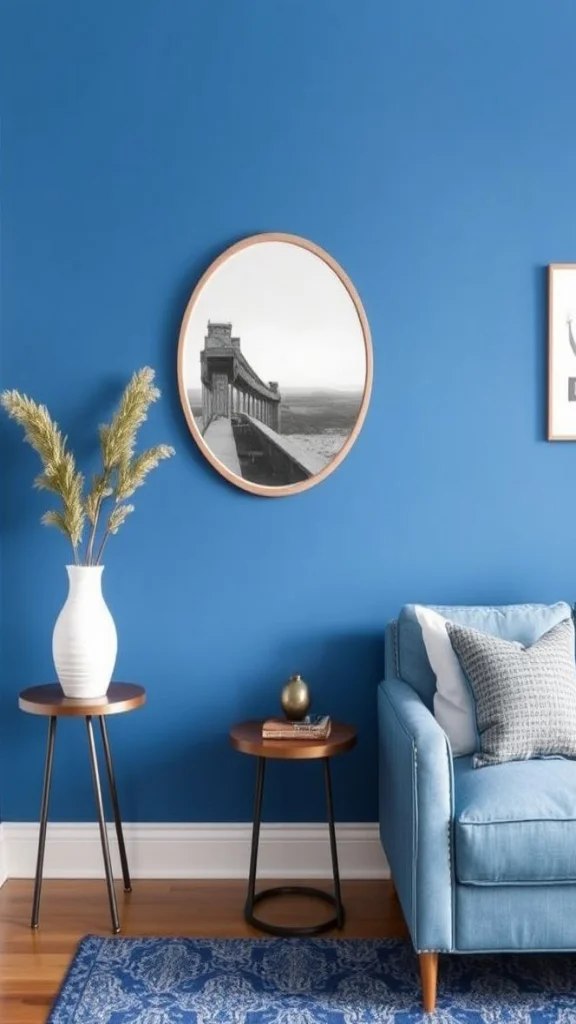 Bold Statement with a Blue Feature Wall
