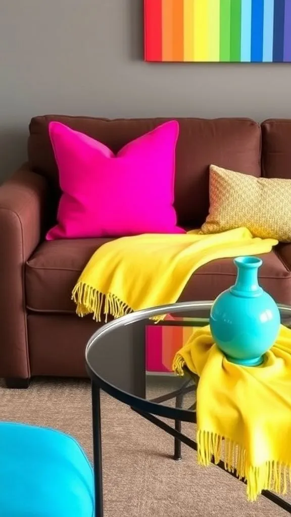 20+ Chocolate Brown Sofa Living Room Ideas to Transform Your Space Energizing Rainbow Touches