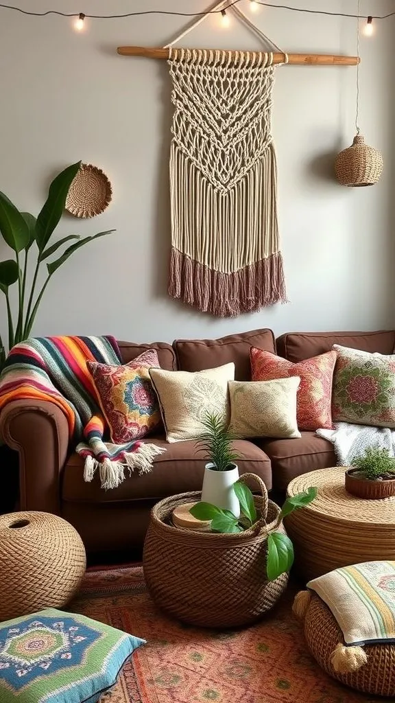 20+ Chocolate Brown Sofa Living Room Ideas to Transform Your Space Free-Spirited Boho Haven