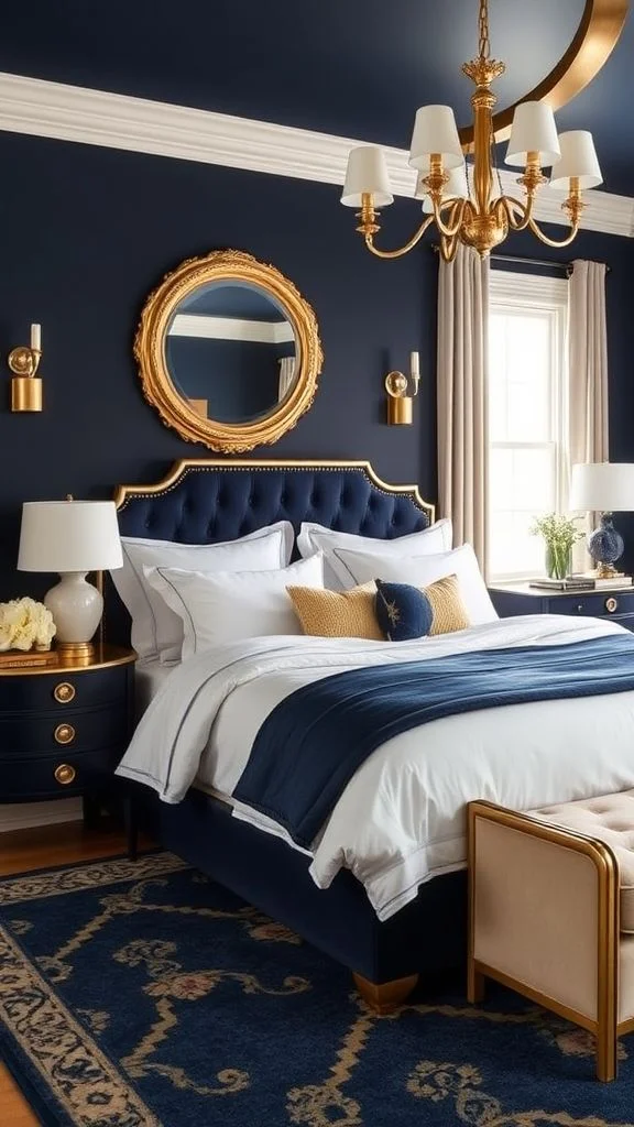 Luxurious Navy and Gold Combination
