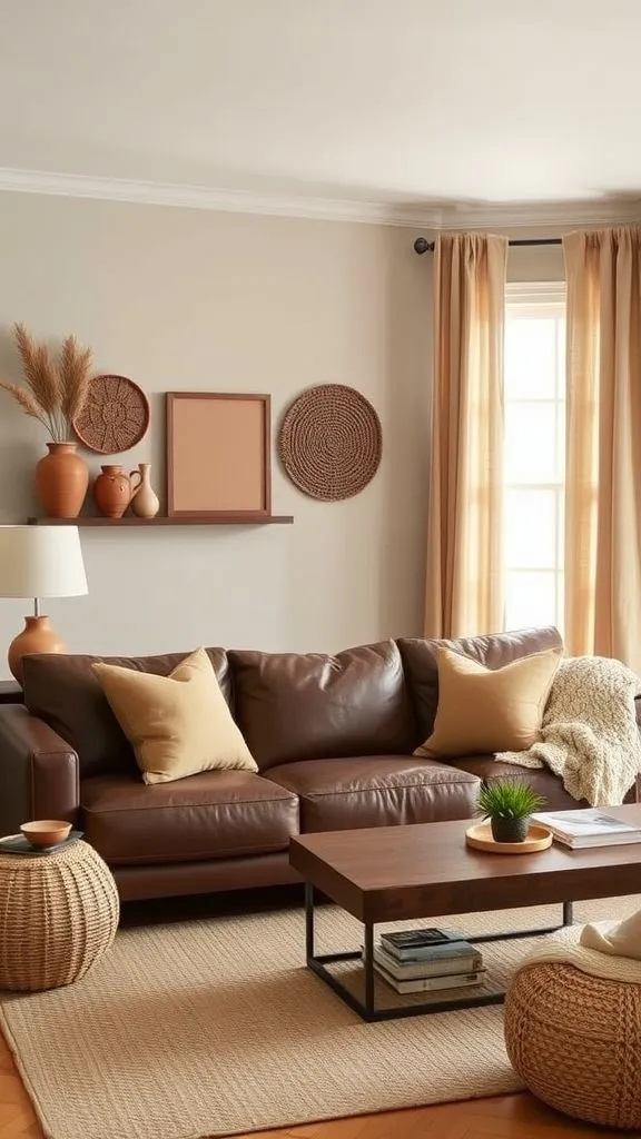20+ Chocolate Brown Sofa Living Room Ideas to Transform Your Space Natural Earth Tone Palette