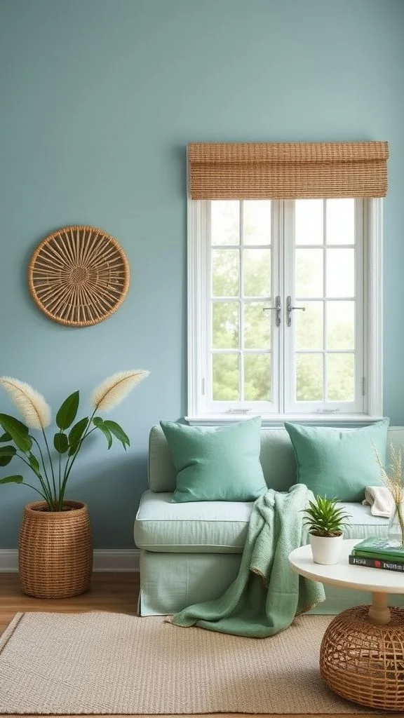 Peaceful Blue and Green Nature-Inspired Space
