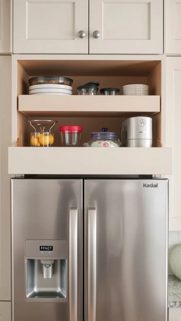 12+ Smart Storage Solutions Above Your Refrigerator for Maximum Kitchen Space Pull-Out Drawers Above Fridge