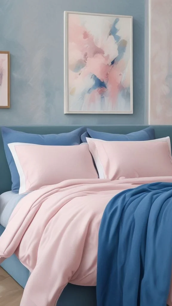 Romantic Blue and Blush Fusion
