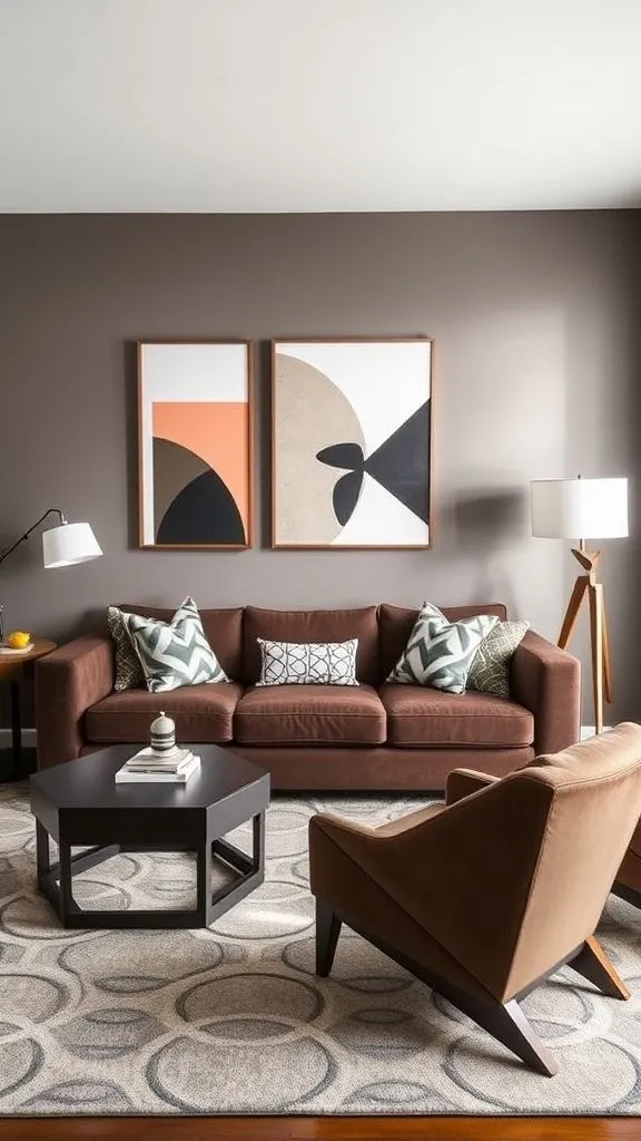 20+ Chocolate Brown Sofa Living Room Ideas to Transform Your Space Sharp Lines and Modern Shapes