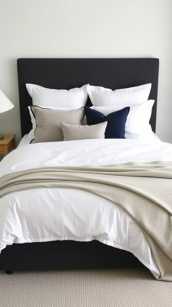Simple Two-Tone Bedding with Coordinated Accessories
