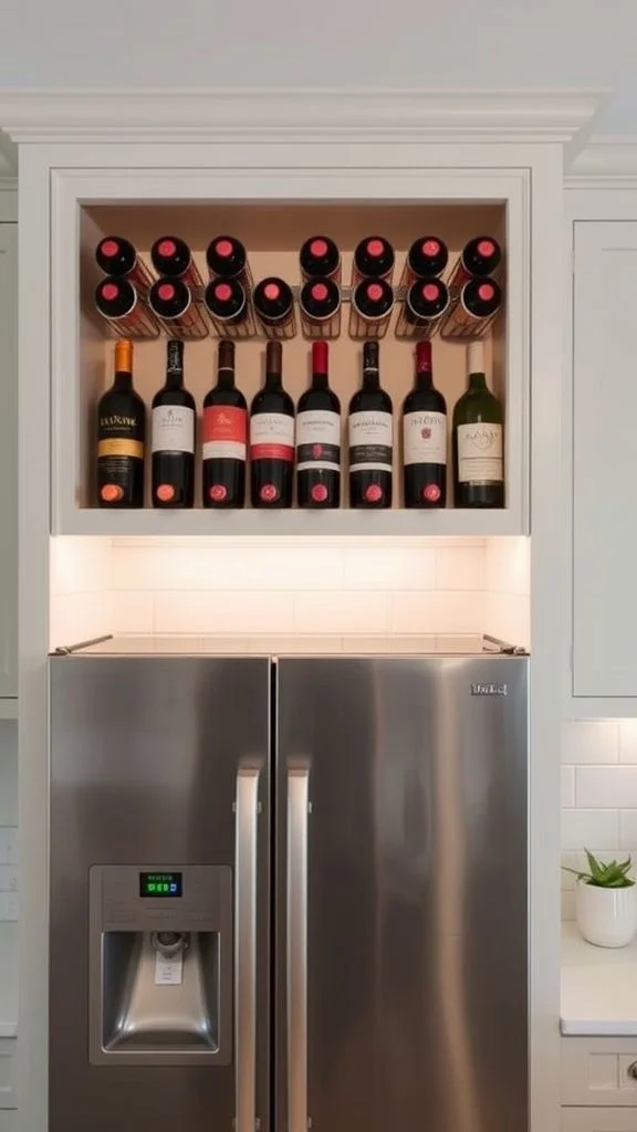 12+ Smart Storage Solutions Above Your Refrigerator for Maximum Kitchen Space Wine Bottle Holder