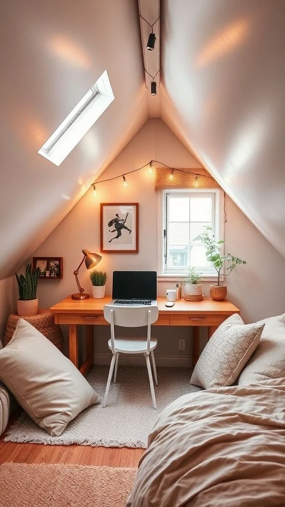 Cozy Attic Corner Office
