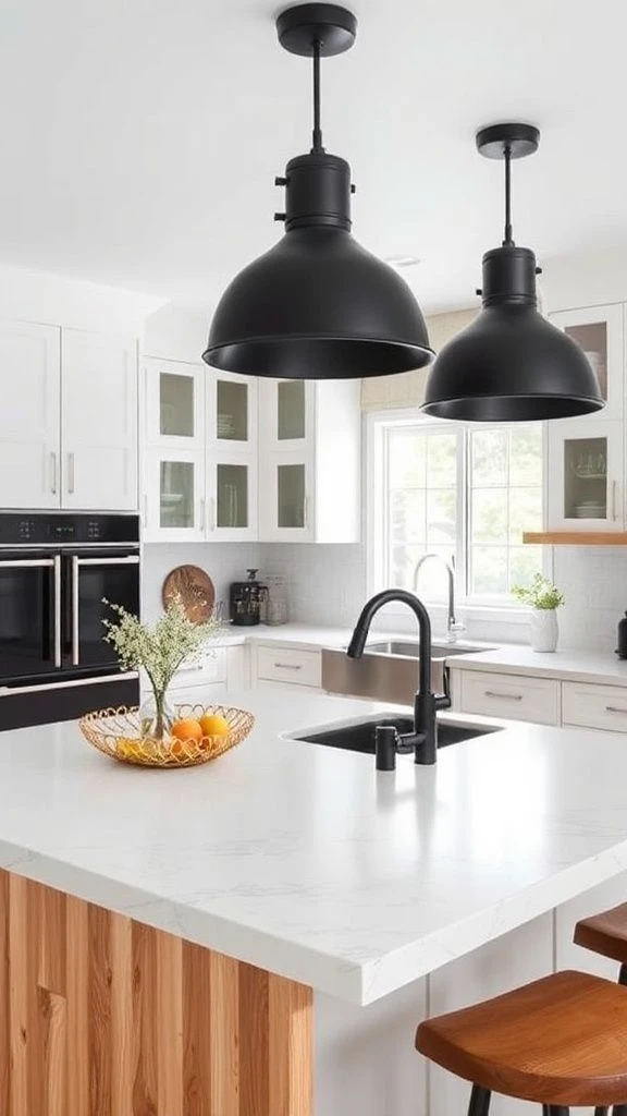 22+ Beautiful Kitchen Lighting Ideas Over Island to Transform Your Space Black Matte Lighting Fixtures
