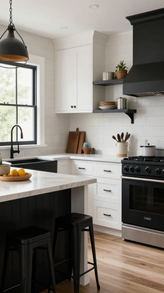 19+ Elegant Black and White Kitchen Ideas to Transform Your Space Bring Contemporary Flair to Rustic Charm