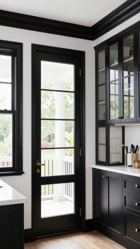 19+ Elegant Black and White Kitchen Ideas to Transform Your Space Define Spaces with Black Trim