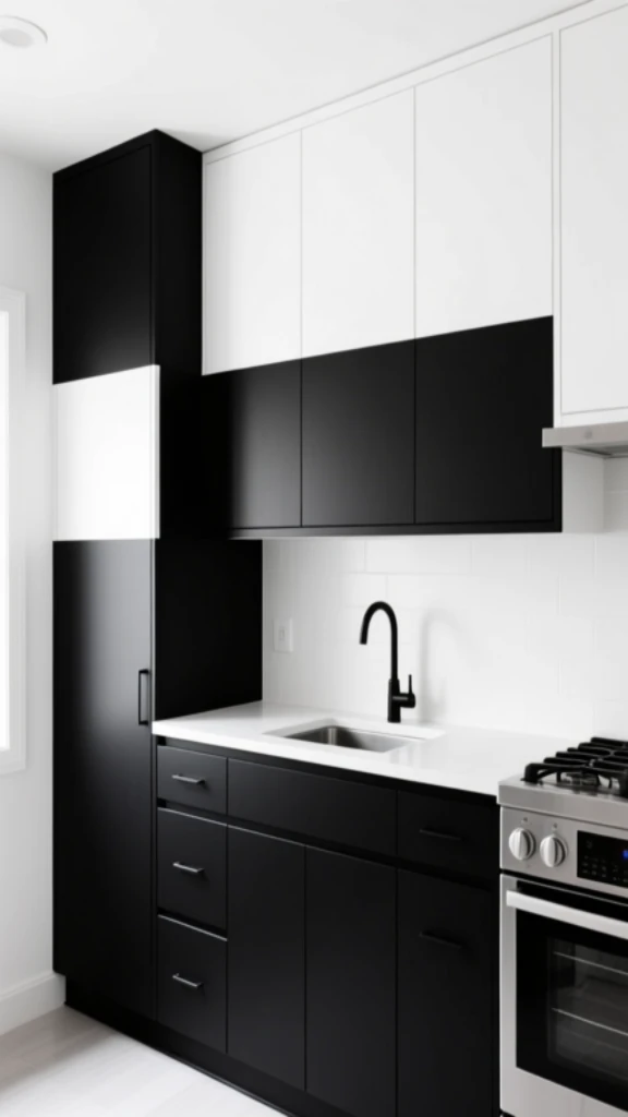 19+ Elegant Black and White Kitchen Ideas to Transform Your Space Embrace Color-Blocking Techniques
