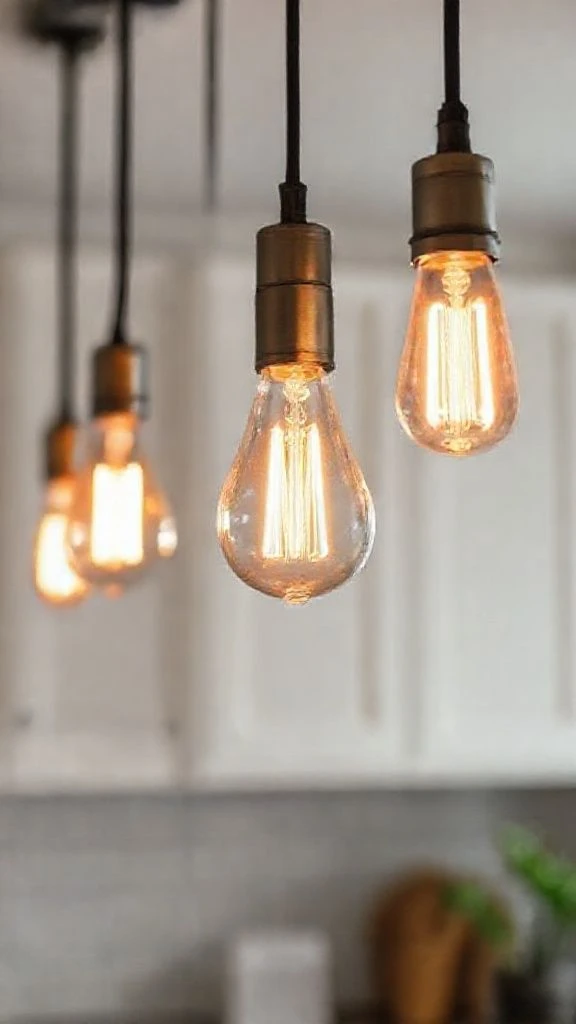 22+ Beautiful Kitchen Lighting Ideas Over Island to Transform Your Space Exposed Bulb Hanging Fixtures