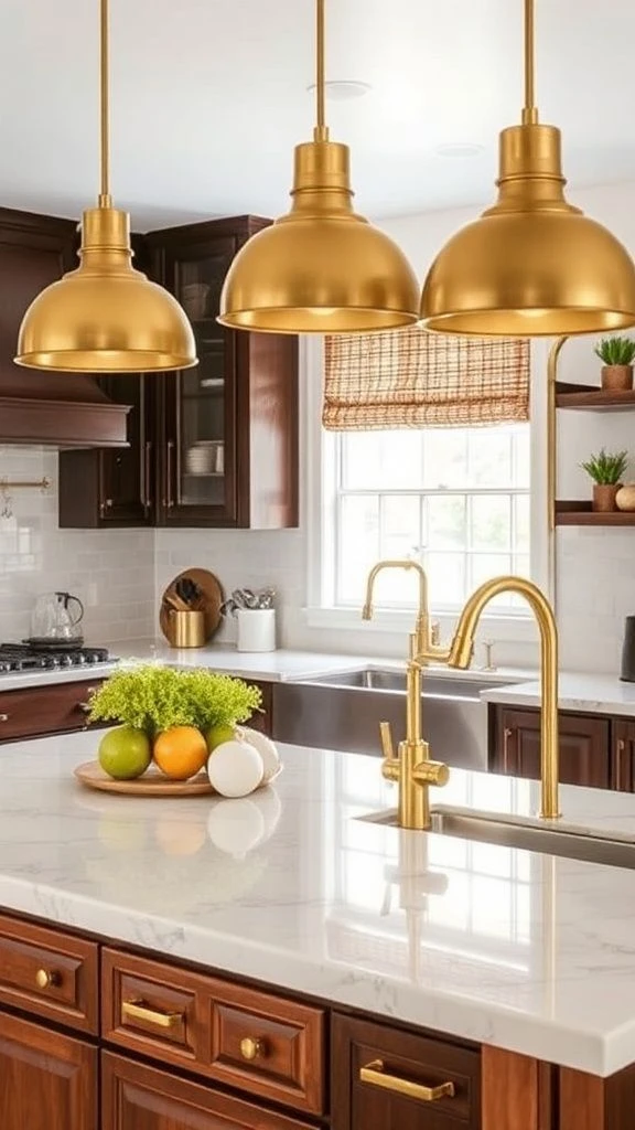 22+ Beautiful Kitchen Lighting Ideas Over Island to Transform Your Space Gold or Brass Statement Lights