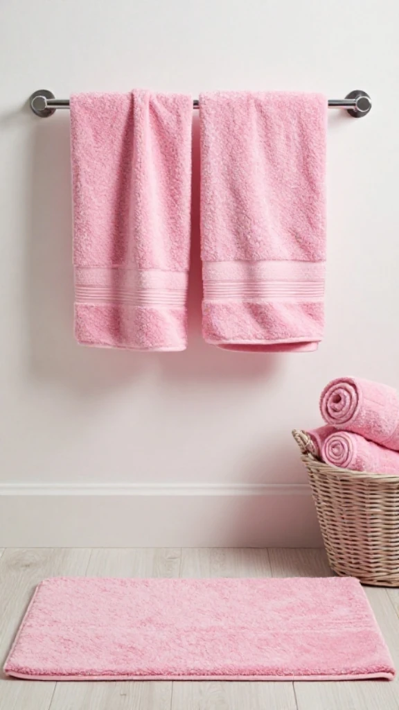 Plush Pink Towels and Rugs